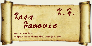 Kosa Hamović vizit kartica